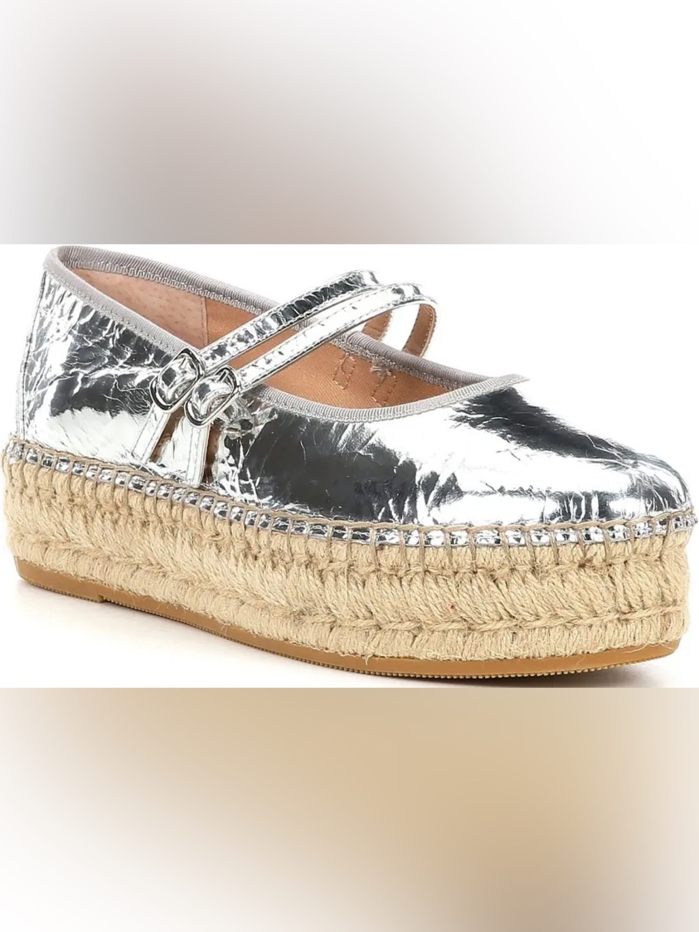 Steve Madden Brinn Silver Platform Mary Jane Size 8
